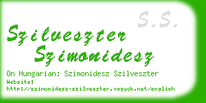 szilveszter szimonidesz business card